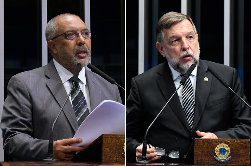 Paulo Paim e Flávio Arns: senadores defendem políticas públicas para população que vive nas ruas (fotos: Waldemir Barreto e Roque de Sá / Agência Senado)